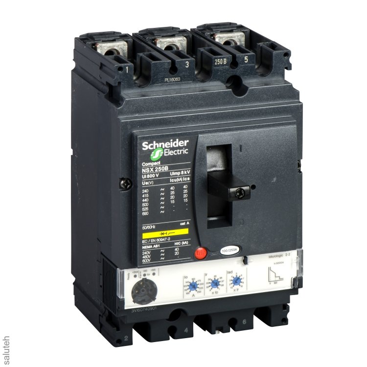 Выключатель автоматический NSX100B MICROLOGIC 2.2 100A 3P3D электронный расцепитель (LV429775)