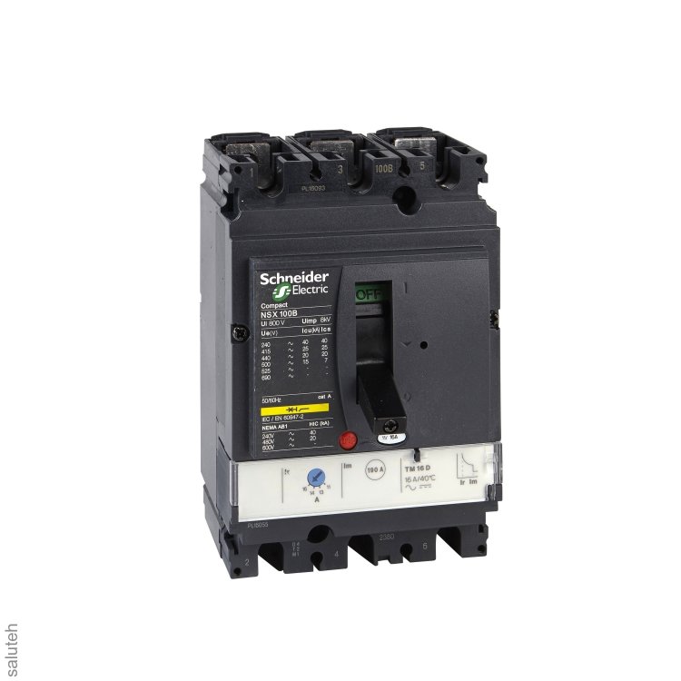 Выключатель автоматический 100А 70кА 3P3D TM100D NSX100H термомагнитный расцепитель (LV429670)