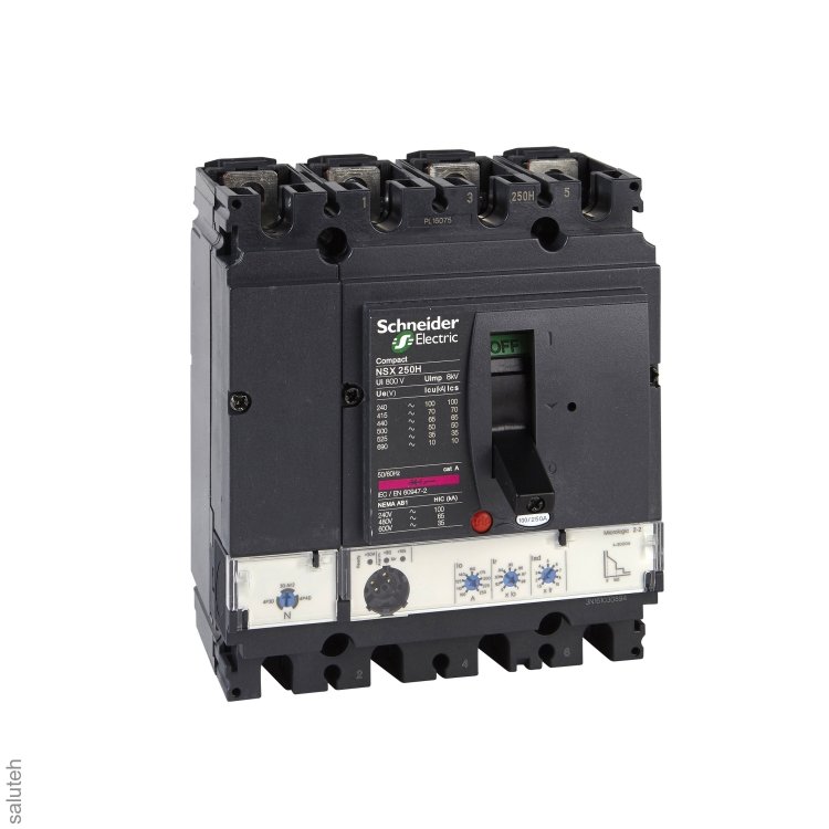 Выключатель автоматический 250А 70кА NSX250H MICROLOGIC 2.2 4P4D электронный расцепитель (LV431800)
