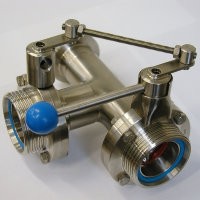 Т-образный дисковый санитарный клапан (M-M-M) ISO SS304L/EPDM