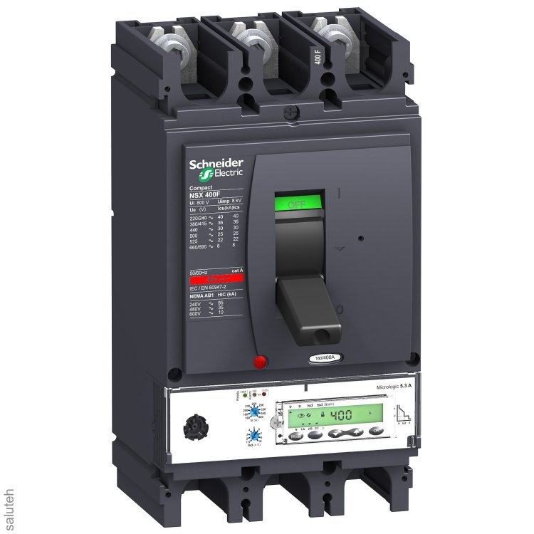 Выключатель автоматический NSX400F MICROLOGIC 5.3А 400A 3P3D электронный расцепитель (LV432678)