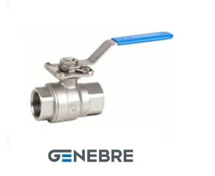 Кран шаровой полнопроходной GENEBRE 2015 08 DN040 PN63, AISI316 / AISI316 / PTFE + 15% GF, ВР/ВР, ISO 5211, рукоятка-рычаг, резьба BSPT, кв.14мм